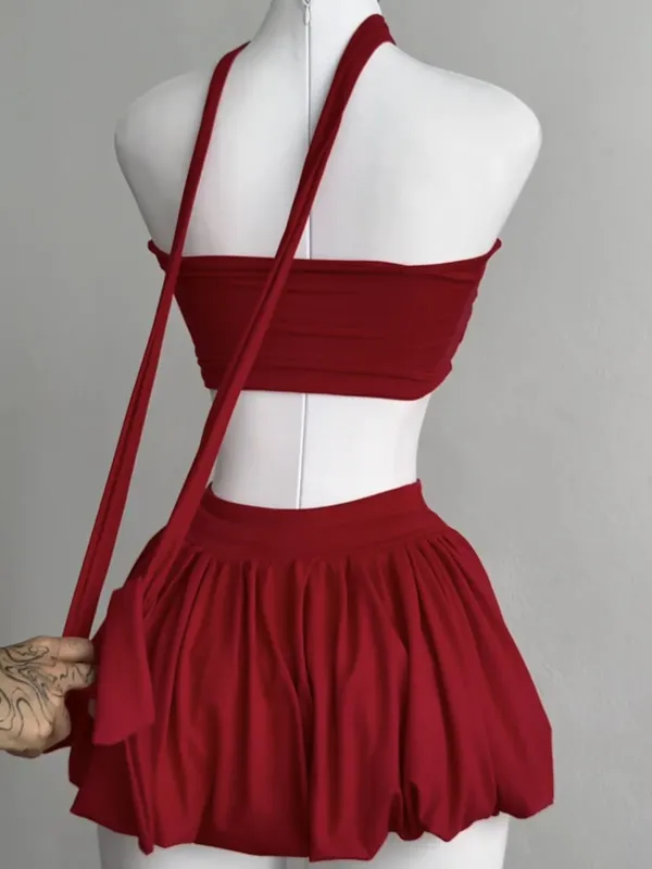 Ekeshwara_Red_Bodycon_Midi_Dress_with_Dramatic_Floral_Applique|_Model_Height_5.8inch_,_Fabric_All_Way_Stretchable