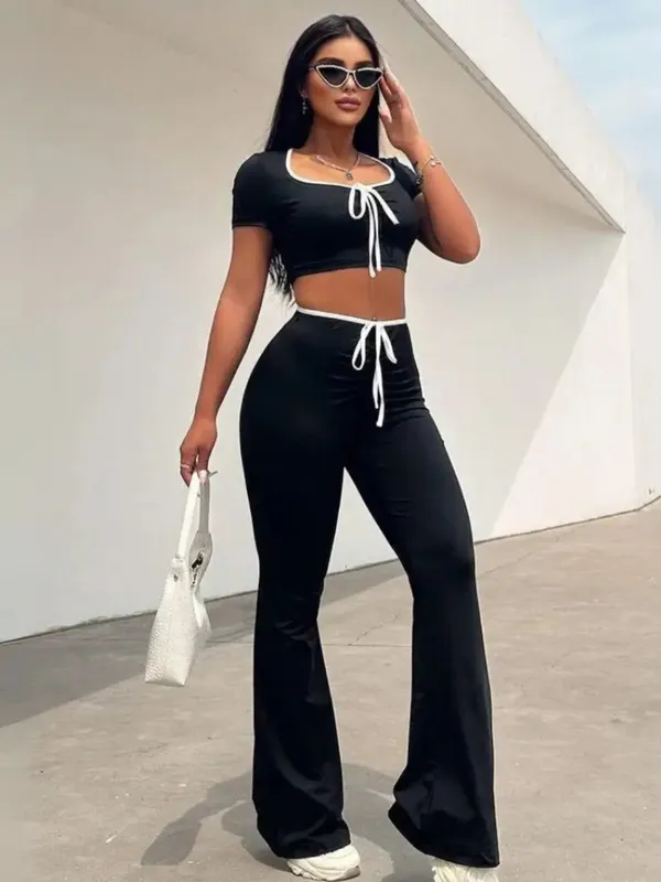 Black_Premium_Top_And_Bottom_Set_For_Women|_Model_Height_5.8inch_,_Fabric_All_Way_Stretchable