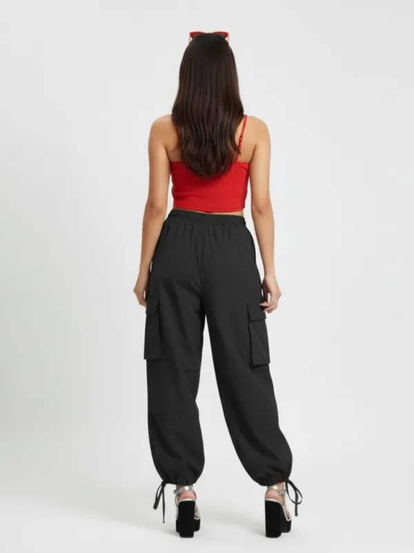 Red_Heart-Shaped_Crop_Top_&_Cargo_Pants_Co-Ord_Set_For_Women|_Model_Height_5.8inch_,_Fabric_All_Way_Stretchable