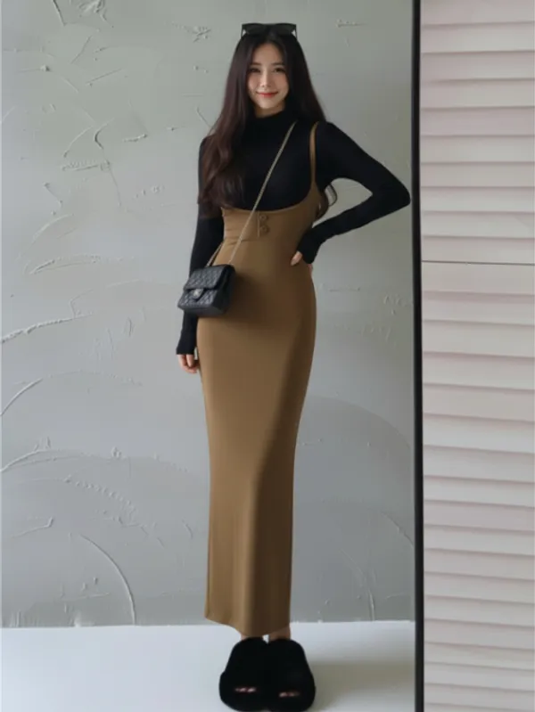 Brown_Bodycon_Pinae_Maxi_Dress_For_Women