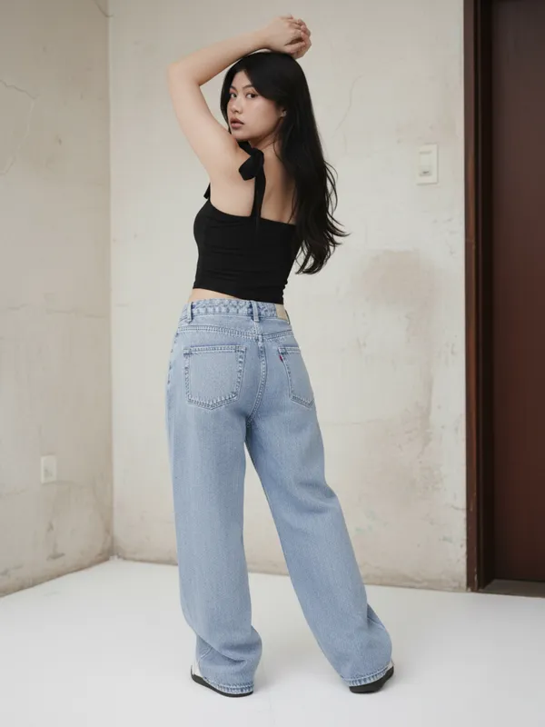 Ekeshwara_Chic_Black_Tie-Strap_Cropped_Top|_Model_Height_5.8inch_,_Fabric_All_Way_Stretchable
