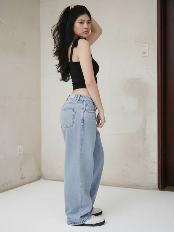 Ekeshwara_Chic_Black_Tie-Strap_Cropped_Top|_Model_Height_5.8inch_,_Fabric_All_Way_Stretchable