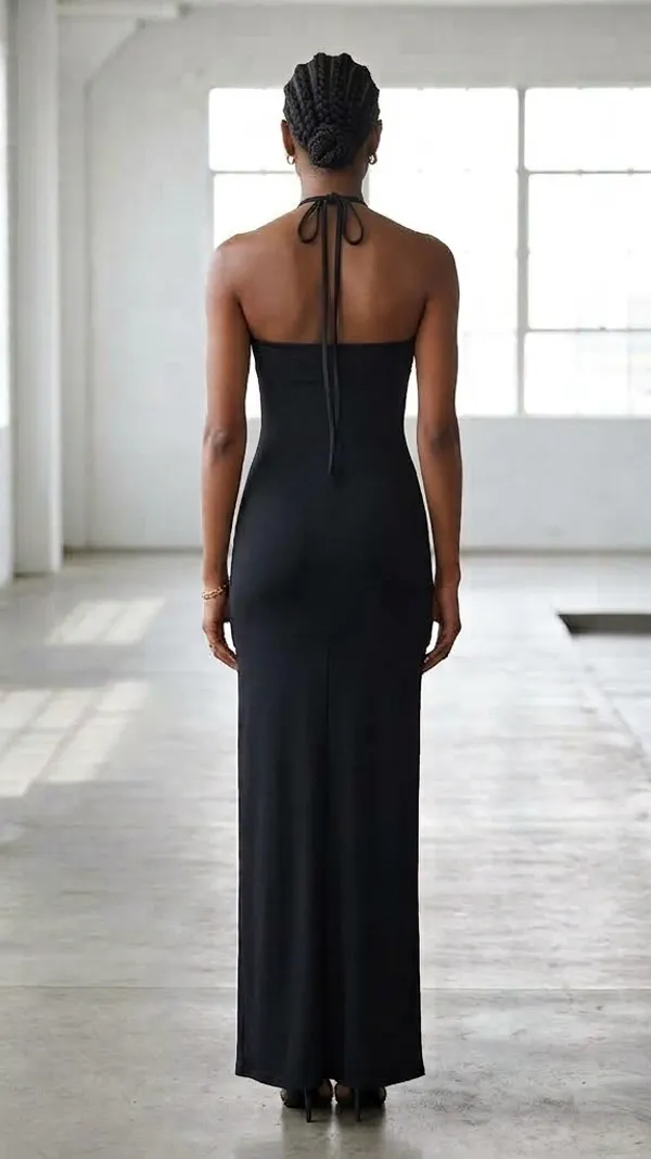 Ekeshwara_Midnight_Rose_Cut-Out_Maxi_Dress;_Model_Height_5.8inch,_Fabric_All_Way_Stretchable
