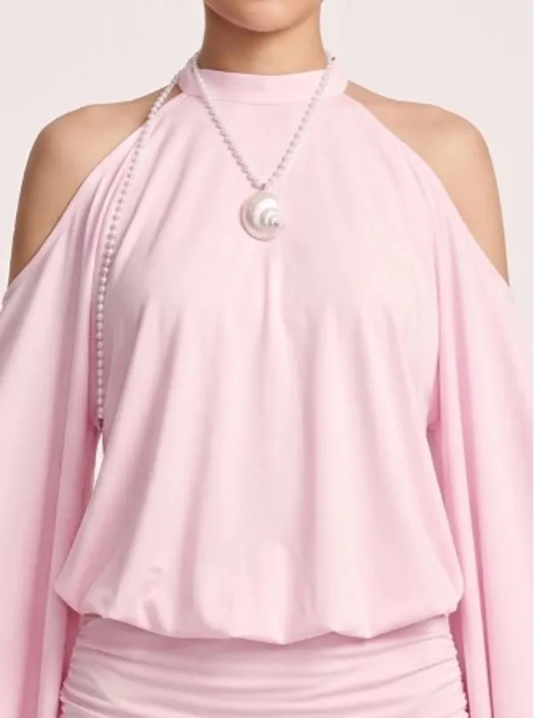 Ekeshwara_Pearl_Draped_Cape_Mini_Dress
