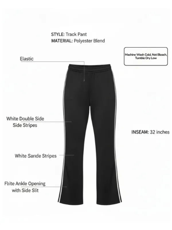 Ekeshwara_Women's_Black_Side_Stripe_High_Waist_Track_Pants|_Model_Height_5.8inch_,_Fabric_All_Way_Stretchable