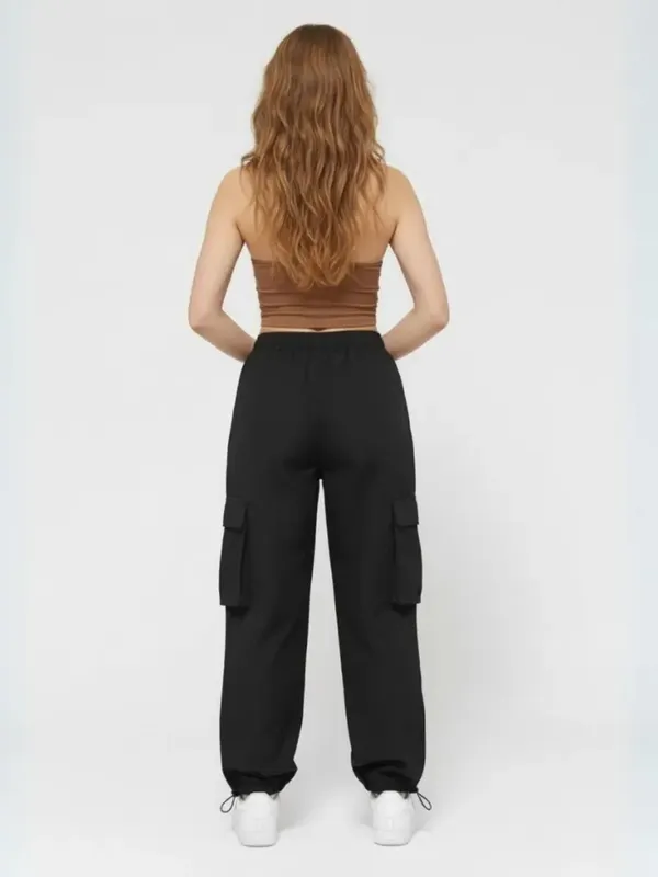 Ekeshwara_Women's_Brown_Halter_Crop_Top_&_Black|_Model_Height_5.8inch_,_Fabric_All_Way_Stretchable