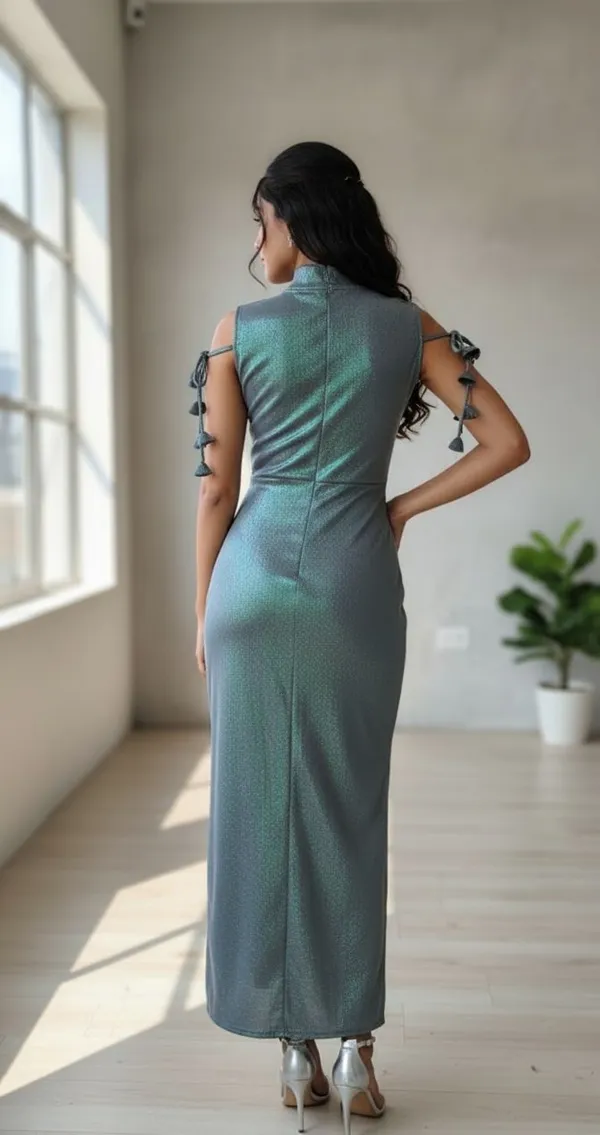Mermaid_Green_Mermaid_Style_Dress_Elegant_For_Women