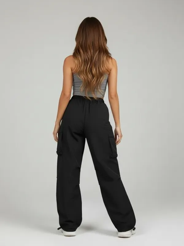 Multicolor_Retro_Cargo_Pant_And_Crop_Top_Set_Look_Aligned_With_This_Top_&_Bottom_For_Women|_Model_Height_5.8inch_,_Fabric_All_Way_Stretchable