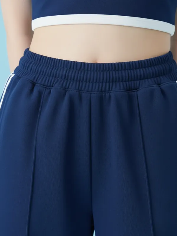 Blue_Stripe_Track_Pant_With_Crop_Top_For_Women|_Model_Height_5.8inch_,_Fabric_All_Way_Stretchable