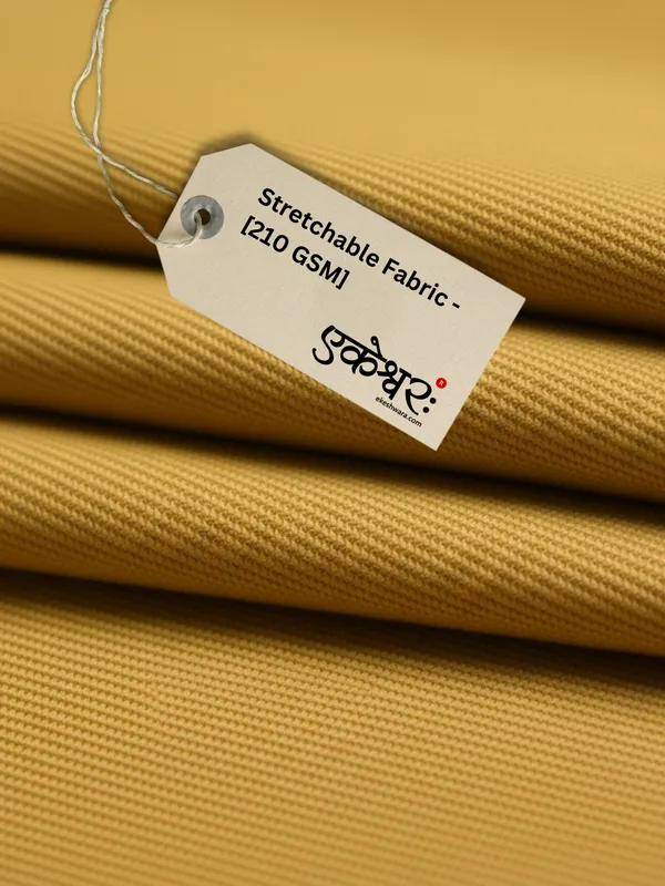 Ekeshwara_Elegant_Mustard_Sleeveless_Midi_Dress_with_Black_Pearl-Edged_Shrug|_Model_Height_5.8inch_,_Fabric_All_Way_Stretchable