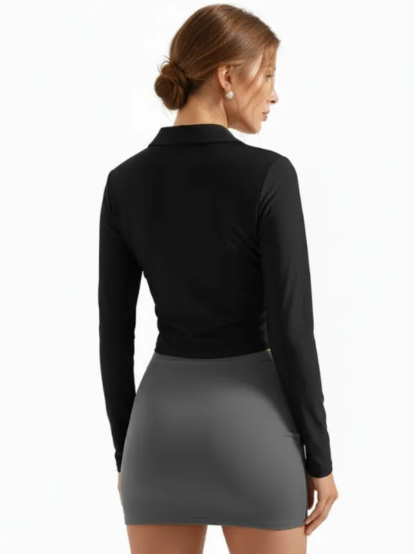 Black_Lycra_Solid_Trendy_Top_For_Women|_Model_Height_5.8inch_,_Fabric_All_Way_Stretchable