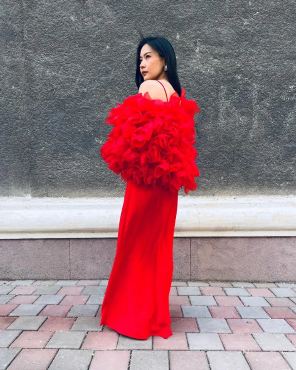 Women’s_Red_Fluffy_Bomber_Jacket_|_Statement_Floral_Feather_Jacket_|_Oversized_Party_Wear_Outerwear