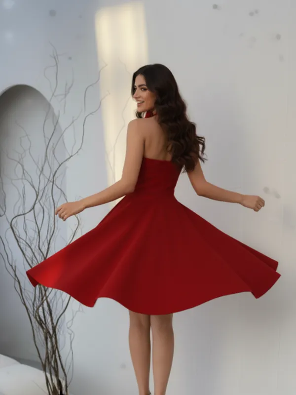 Red_Halter_Neck_Fit_And_Flare_Mini_Dress_For_Women