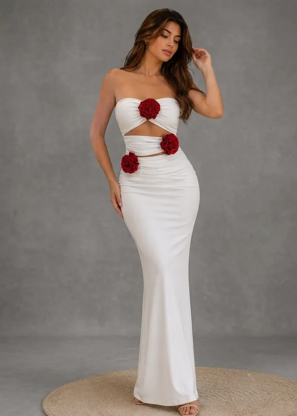 Ekeshwara_Scarlet_Rose_Ruched_Maxi_Dress