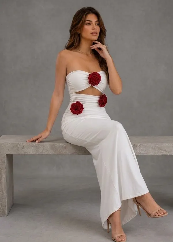 Ekeshwara_Scarlet_Rose_Ruched_Maxi_Dress