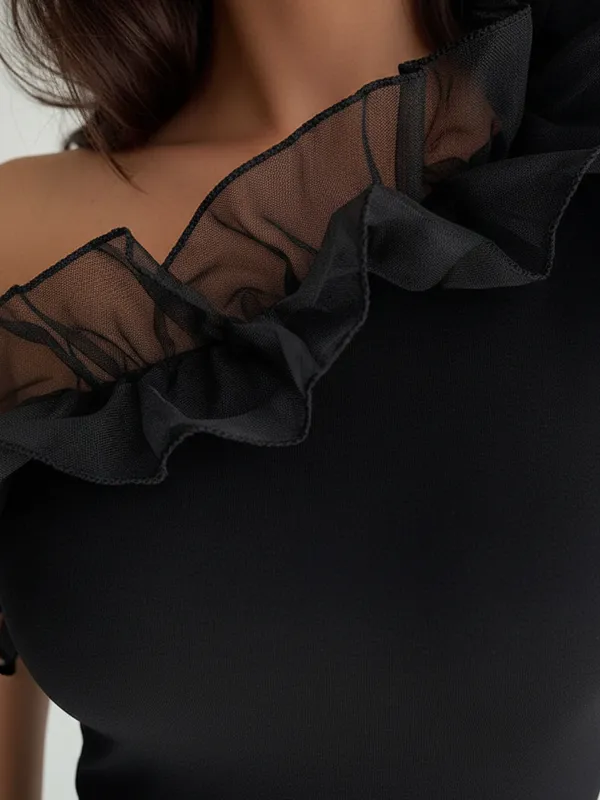 Black_One_Shoulder_Frill_Swimwear_Bodysuit_For_Women