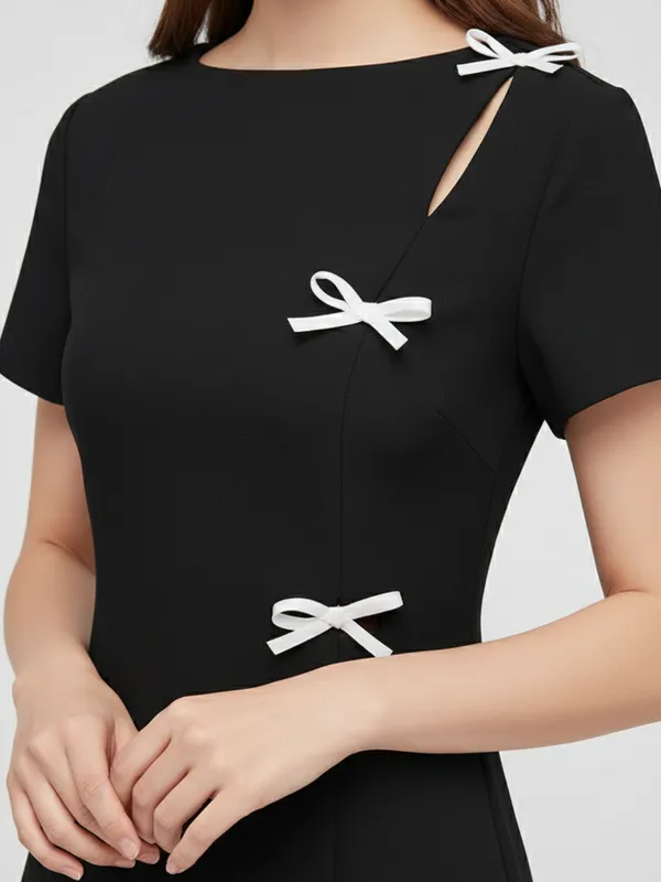 Black_Butterfly_Design_One_Piece_For_Women|_Model_Height_5.8inch_,_Fabric_All_Way_Stretchable