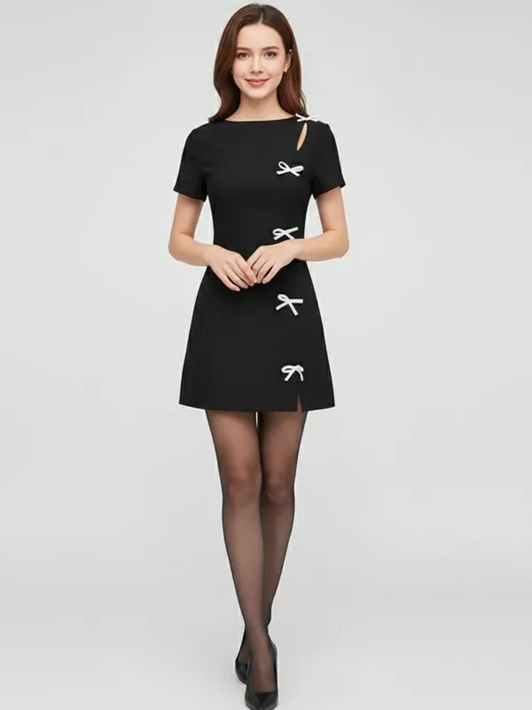 Black_Butterfly_Design_One_Piece_For_Women|_Model_Height_5.8inch_,_Fabric_All_Way_Stretchable