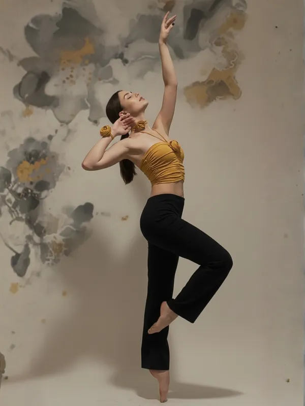 Mustard_Yellow_Floral_Strapless_Ruched_Crop_Top_For_Women