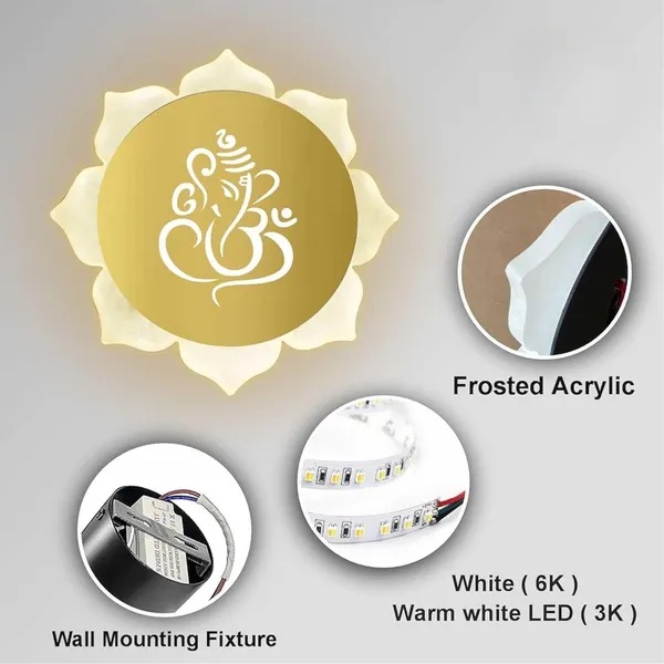 FLOWER_GANESH_GOLD_WALL_LIGHT-_9_X_9_INCH