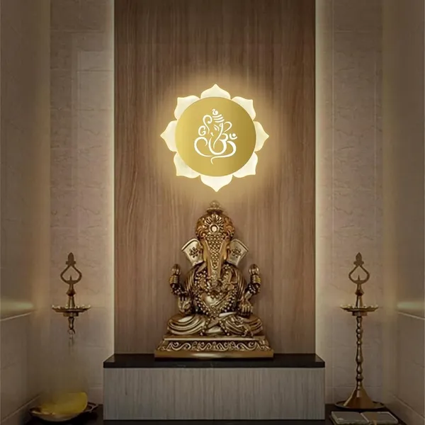 FLOWER_GANESH_GOLD_WALL_LIGHT-_9_X_9_INCH