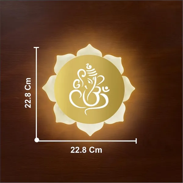 FLOWER_GANESH_GOLD_WALL_LIGHT-_9_X_9_INCH