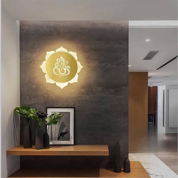 FLOWER_GANESH_GOLD_WALL_LIGHT-_9_X_9_INCH
