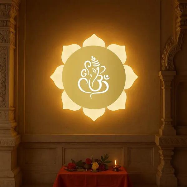 FLOWER_GANESH_GOLD_WALL_LIGHT-_9_X_9_INCH