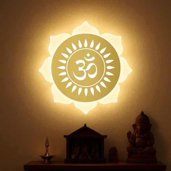 FLOWER_OM_GOLD_WALL_LIGHT_-_9_X_9_INCH