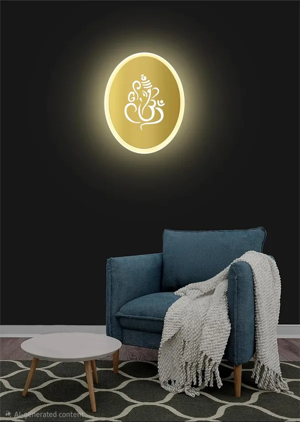 Oval_Ganesh_Gold_Wall_Light_-_9_INCH