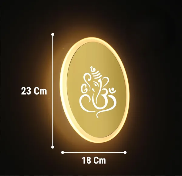 Oval_Ganesh_Gold_Wall_Light_-_9_INCH