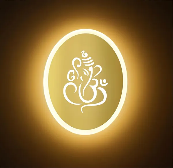 Oval_Ganesh_Gold_Wall_Light_-_9_INCH