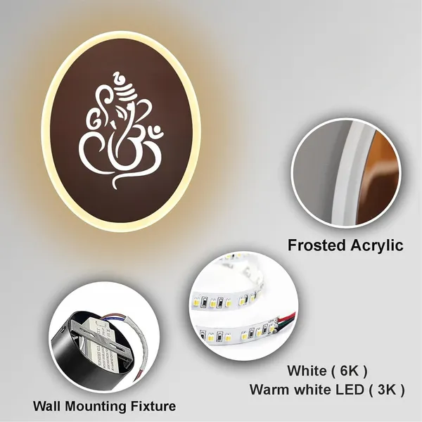 Oval_Ganesh_Rose_Gold_Wall_Light_-_9_INCH