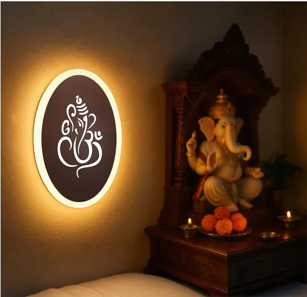 Oval_Ganesh_Rose_Gold_Wall_Light_-_9_INCH