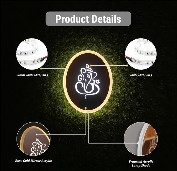Oval_Ganesh_Rose_Gold_Wall_Light_-_9_INCH