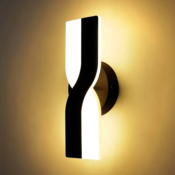 X_Shape_Wall_Light_Black_(Warm_White)-_12_INCH