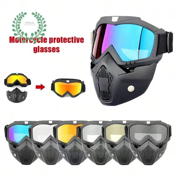 bio_clear_Reusable_Goggle_Mask_Anti_Scratch_Face_&_Eyewear_Windproof_Dirt_Shield_with_Soft_Foam_Padded_Detachable_Mouth_Filter_for_Cycling_Bike_Off_Road_Racing_Ride_Unisex_(Blue_Mercury)