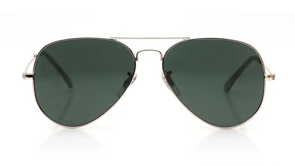 Freddy_Classic_Aviator_Sunglasses,_Golden_Metal_Frame,_Dark_Green_Lenses