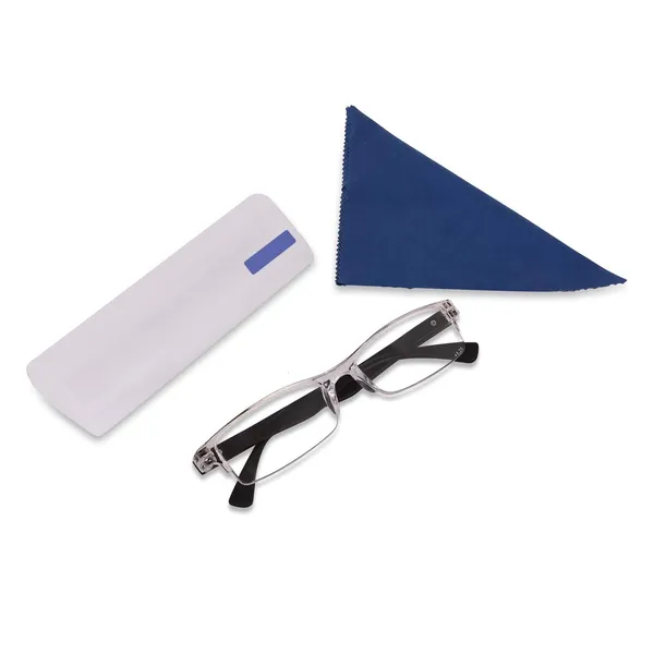 Semi-Rimless_Reading_Glasses_with_Clear_Frame_and_Black_Temple_Arms,_Lightweight_Rectangular_Eyewear