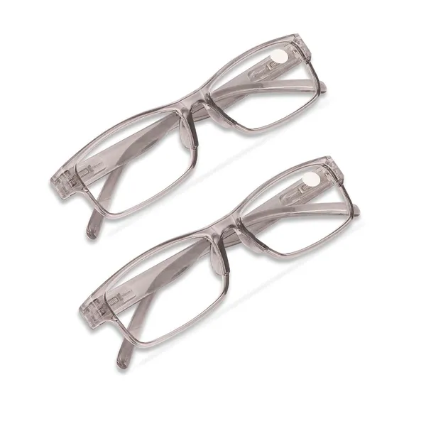 Freddy_Full_Rim_Reading_Glasses,_Rectangular_Frame,_Transparent_Grey,_Unisex,_2_Pack