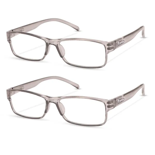 Freddy_Full_Rim_Reading_Glasses,_Rectangular_Frame,_Transparent_Grey,_Unisex,_2_Pack