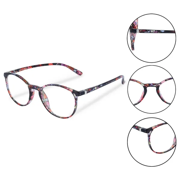 Freddy_Round_Spectacles_Frames_for_Men_Women,_Floral_Pattern_Frame,_Clear_Lens,_Designed_in_Italy