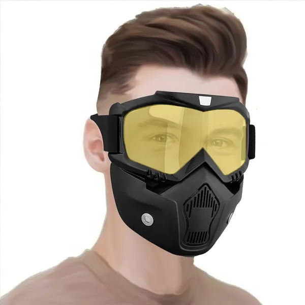 Yellow_Reusable_Goggle_Mask_Anti_Scratch_Face_&_Eyewear_Windproof_Dirt_Shield_With_Soft_Foam_Padded_Detachable_Mouth_Filter_For_Cycling_Bike_Off_Road_Racing_Ride_Unisex_(Yellow)