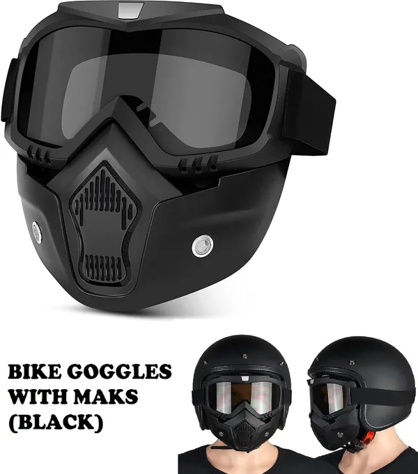 Black_Reusable_Goggle_Mask_Anti_Scratch_Face_&_Eyewear_Windproof_Dirt_Shield_With_Soft_Foam_Padded_Detachable_Mouth_Filter_For_Cycling_Bike_Off_Road_Racing_Ride_Unisex_(Black)