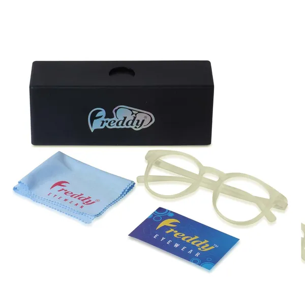 White_Yellow_Frame_With_Clear_Lens_Full_Rim_Round_Spectacle_Frame_For_Unisex