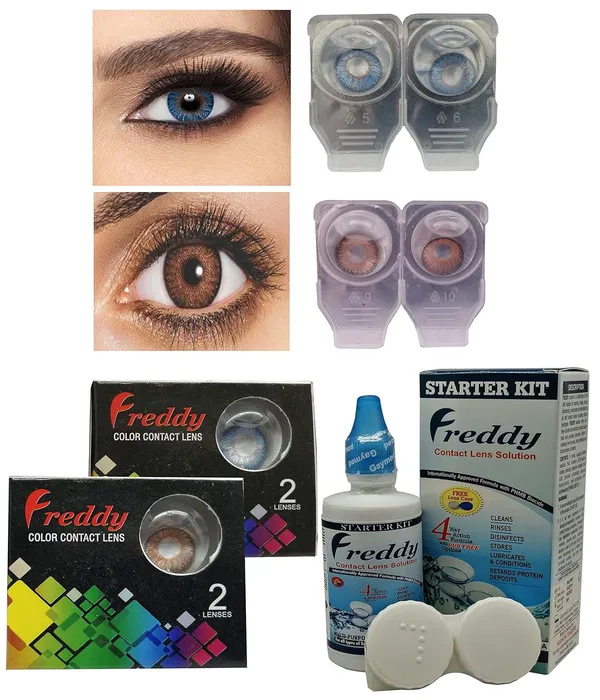 True_Sapphire_&_Brown_2_Pair_Color_Contact_Lenses_With_Lens_Kit