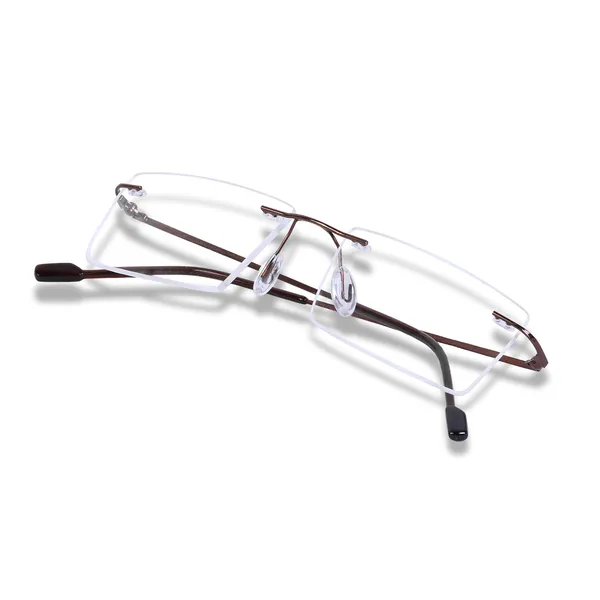 Brown_Rimless_Lightweight_Flexible_Spectacle_Frame_|_Frameless_Titanium_Rectangle_Shape_For_Unisex