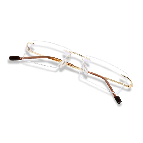 Golden_Rimless_Lightweight_Flexible_Spectacle_Frame_|_Frameless_Titanium_Rectangle_Shape_For_Unisex