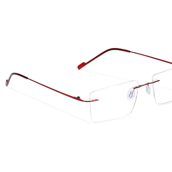 Red_Rimless_Lightweight_Flexible_Spectacle_Frame_|_Frameless_Titanium_Rectangle_Shape_For_Unisex