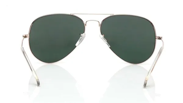 Green_Classic_Aviator_Sunglasses,_Golden_Metal_Frame,_Dark_Green_Lenses